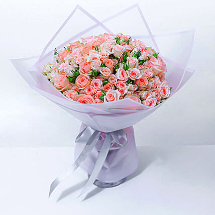 Exotic Peach Spray Roses Bouquet: Send Ramadan Gifts to Kuwait
