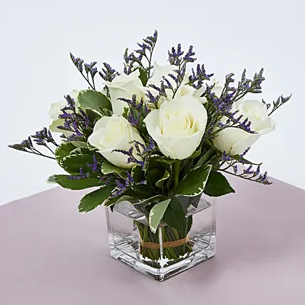 White Roses In A Vase: Send Flowers to Kuwait