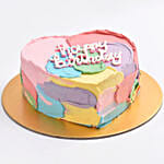 Colorful Heart Shaped Birthday Cake 8 Portion