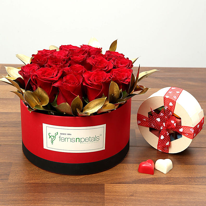 Order 20 Red Roses With Belgium Chocolates Online | Same-Day Delivery ...
