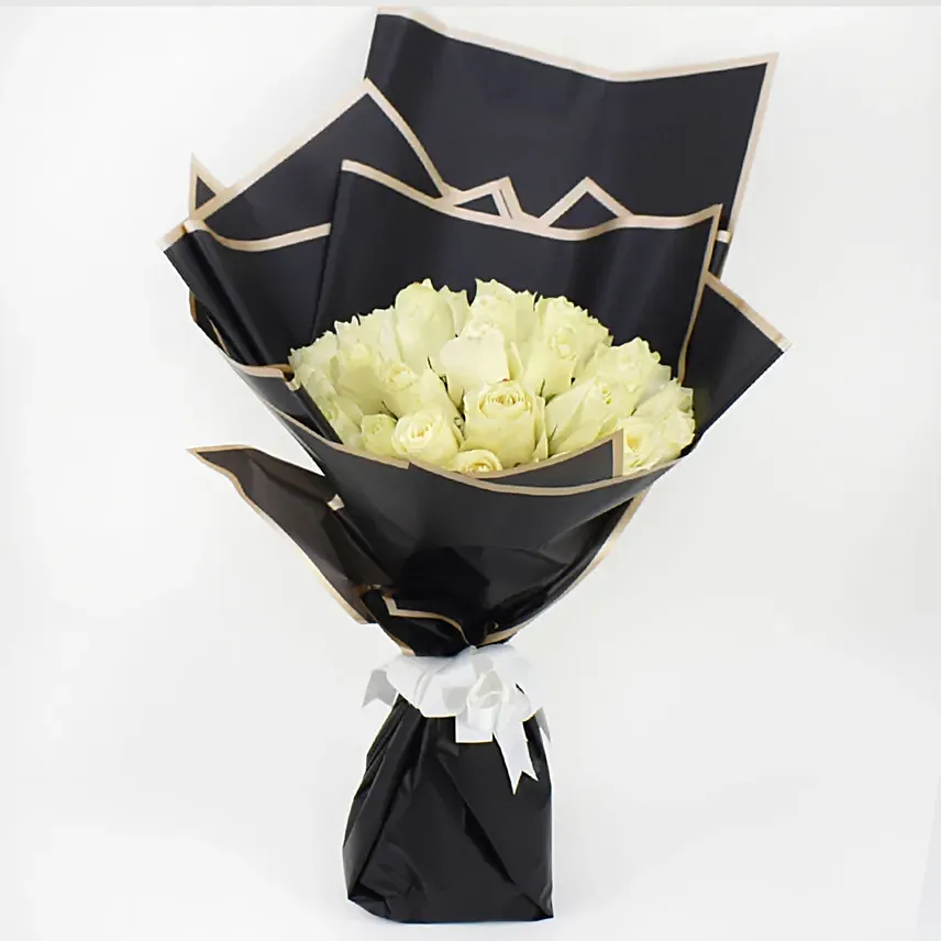 35 White Roses Bouquet: White Rose Bouquets
