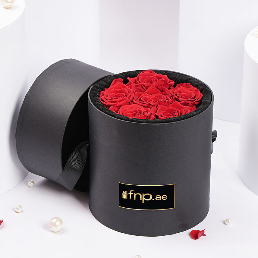Red Preserved Roses Box Order 6 Red Preserved Roses Box Online | Same-Day Delivery UAE - Fnp.ae