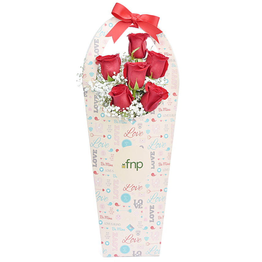 Fnp Roses Order 6 Red Roses in Fnp Sleeve Online | Same-Day Delivery UAE - Fnp.ae