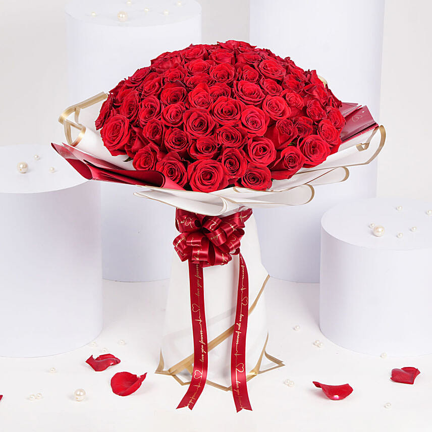 99 Majestic Red Roses: Red Rose Bouquets