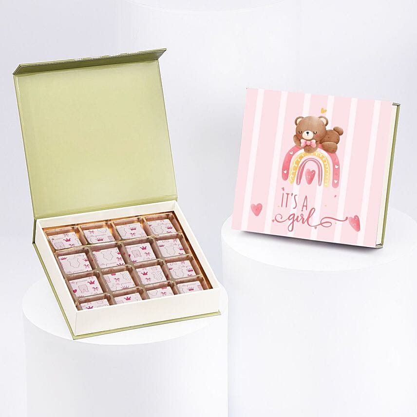 Baby Girl Congratulation Chocolate Box: New Born Baby Gifts