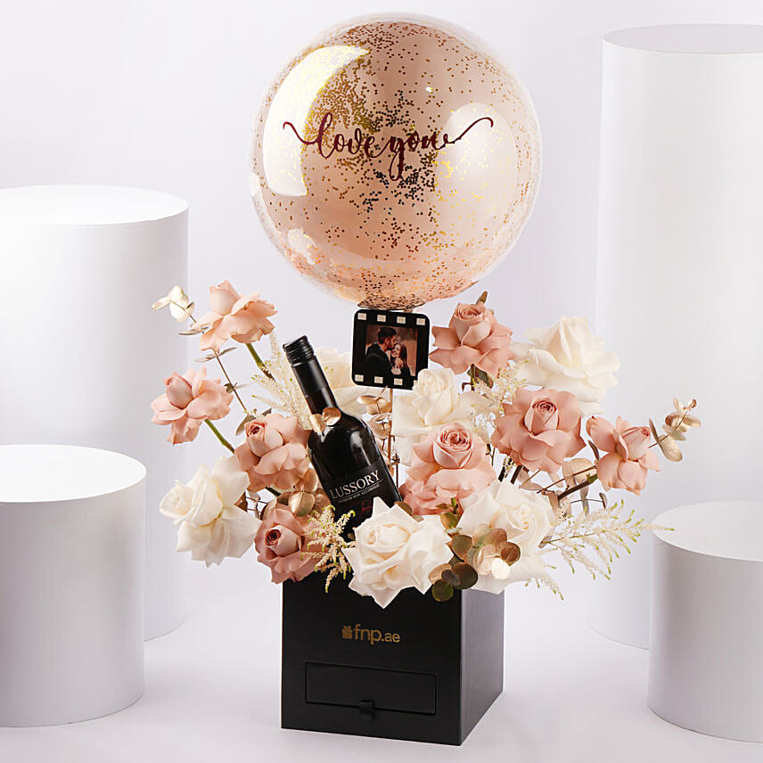 Romance Hamper: Flowers and Balloons