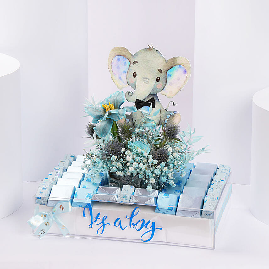 Baby Boy Joy Chocolate Tray: Chocolate Hampers
