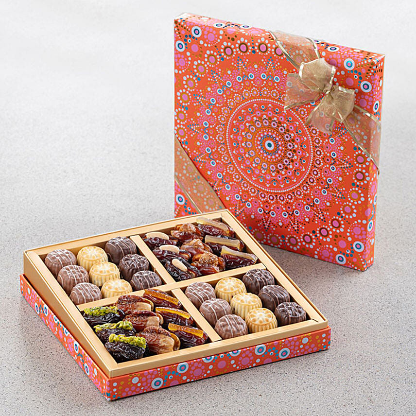 Bateel Filled Dates and Biscuits Diwali Rangoli Collection: 