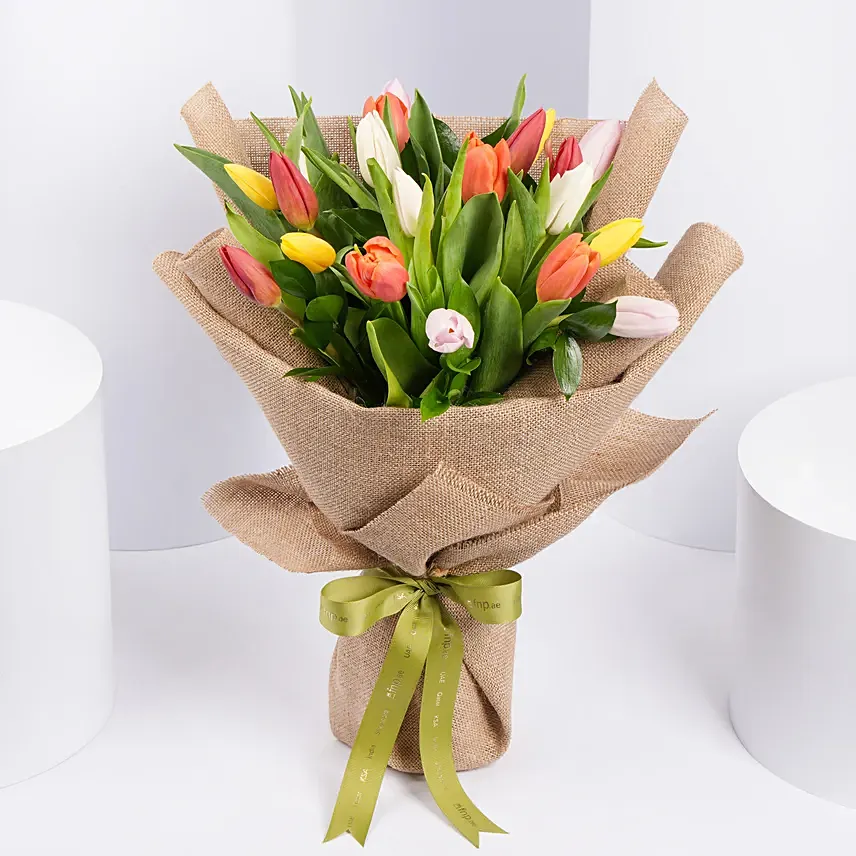 Beautiful Tulips Bouquet: Congratulations Flower Bouquet