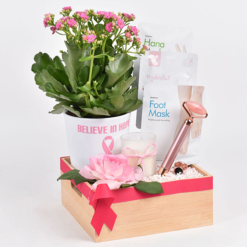 Believe In Hope Gift Tray: Eid Flowers and Sweets