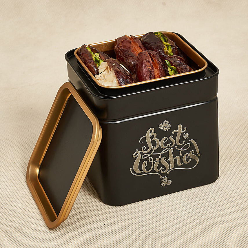 Best Wishes Assorted Dates: Customized Chocolate Box