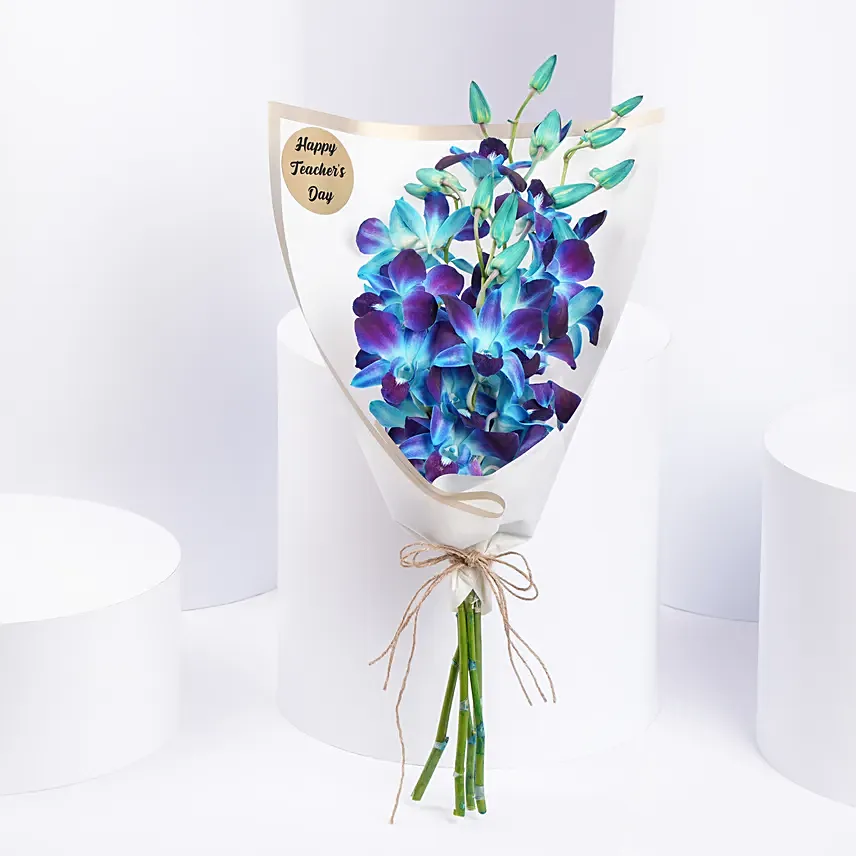 Blue Orchid Bouquet for Teachers: Teachers Day Gifts