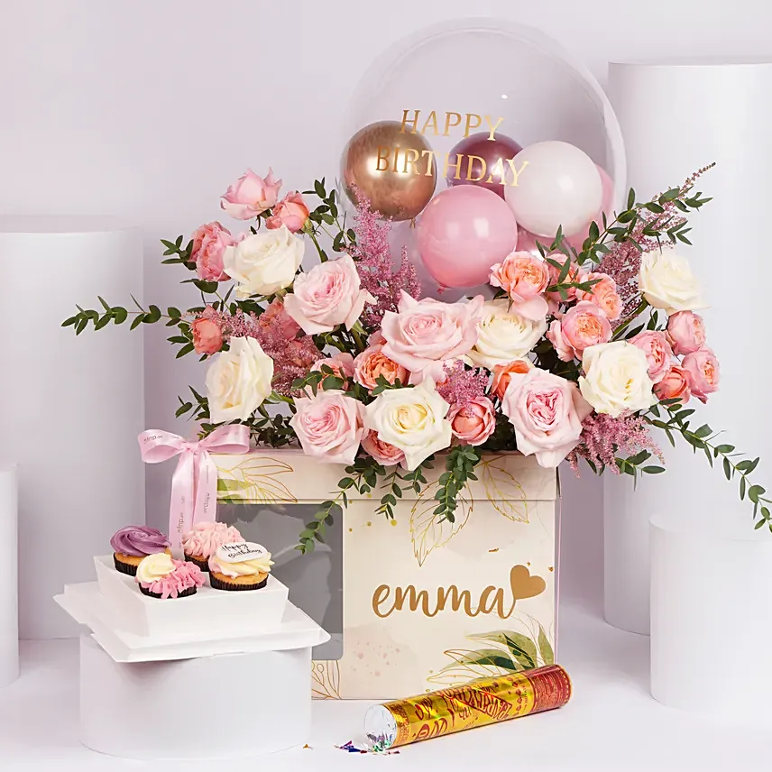 Blushing Birthday Bloom Box: Gift Set 
