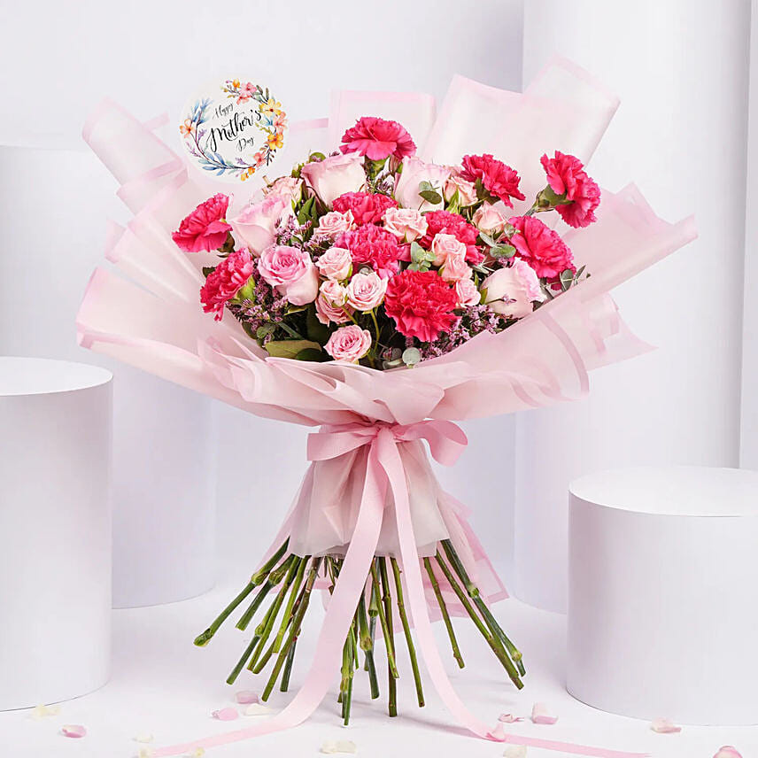 Carnations And Roses Bouquet For Mother: Mother's Day Bouquet