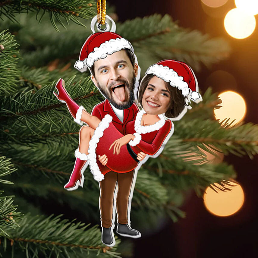 Christmas Couple Caricature Ornament: Gifts Under 199 AED