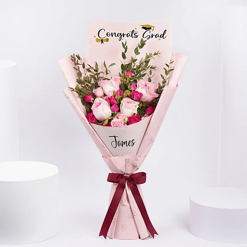 Congrats Grad Roses Bouquet: Graduation Flowers