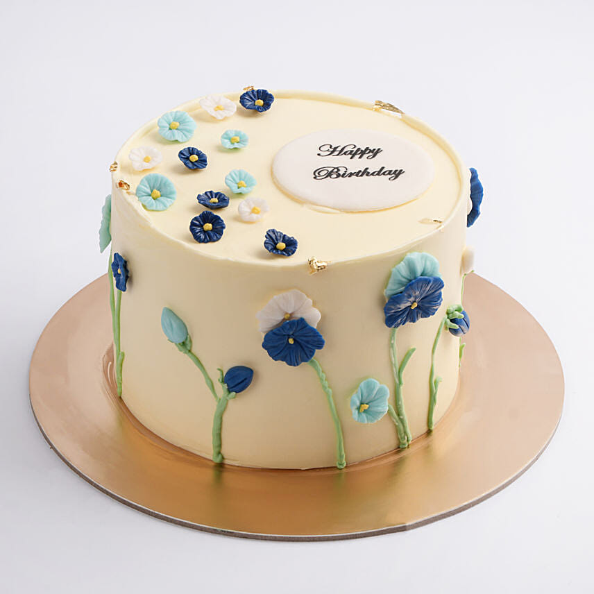Delphinium Bloom Birthday Cake: Birthday Cakes