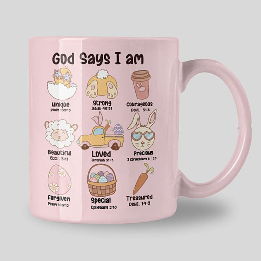 Easter Fun Pink Mug: Personalised Easter Gifts