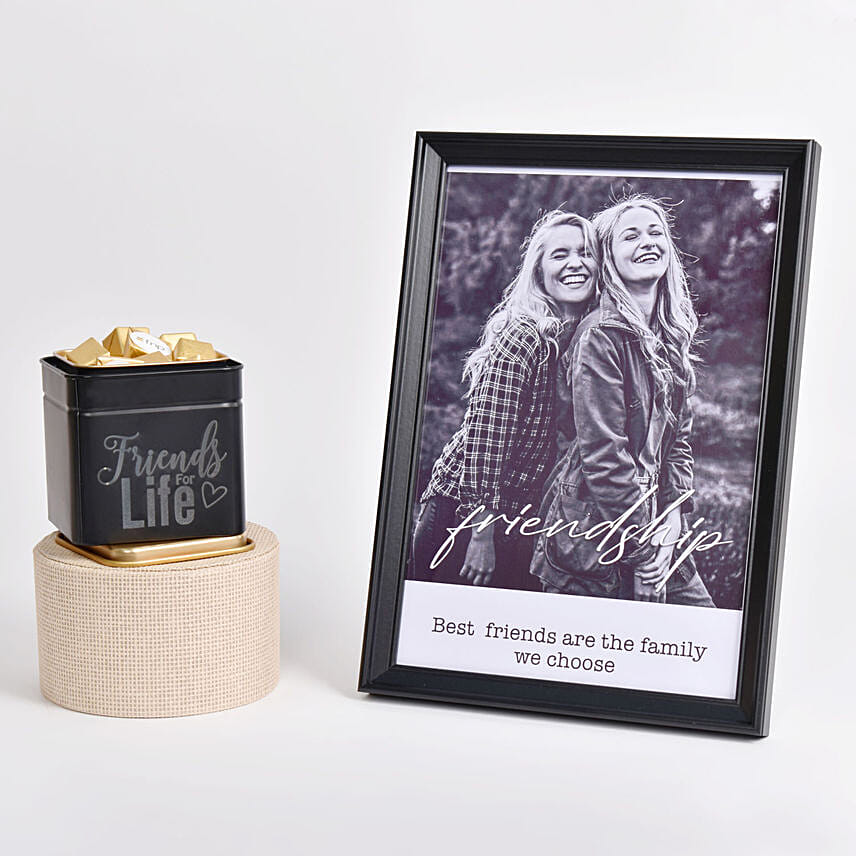 For you My Friend Frame With Chocolates: Friendship Day Personalised Gifts