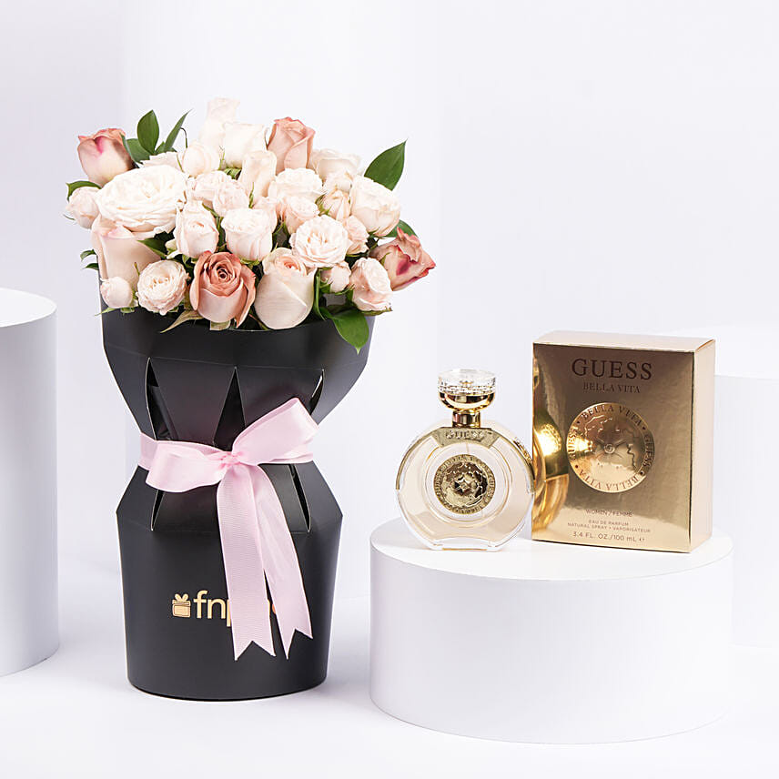 عطر جيس بيلا فيتا نسائي مع بوكيه فخم: هدايا عطور اونلاين 