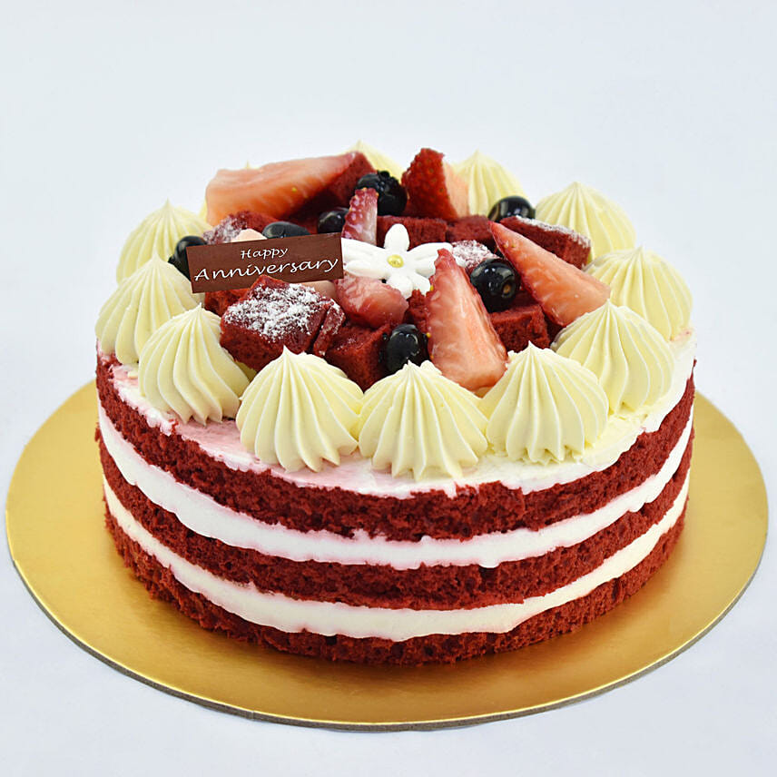 Half Kg Red Velvet Cake For Anniversary: Anniversary Gifts
