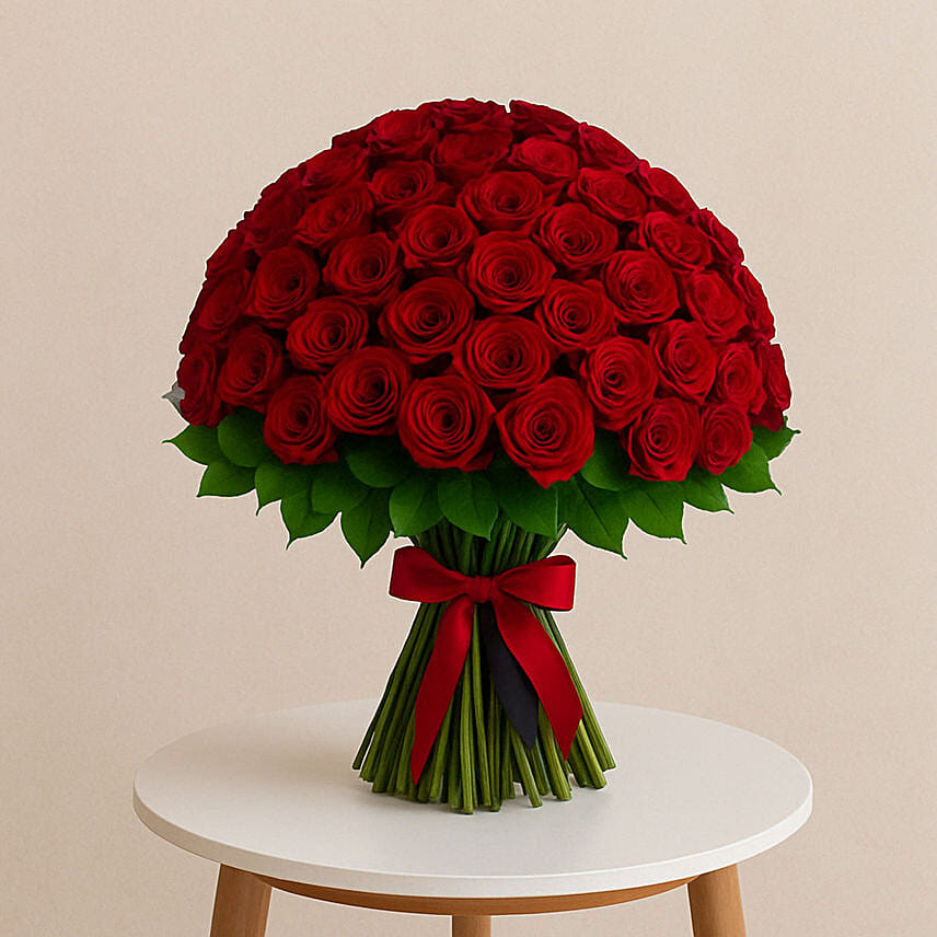 Hand Tied 150 Roses Bunch: Red Rose Bouquets
