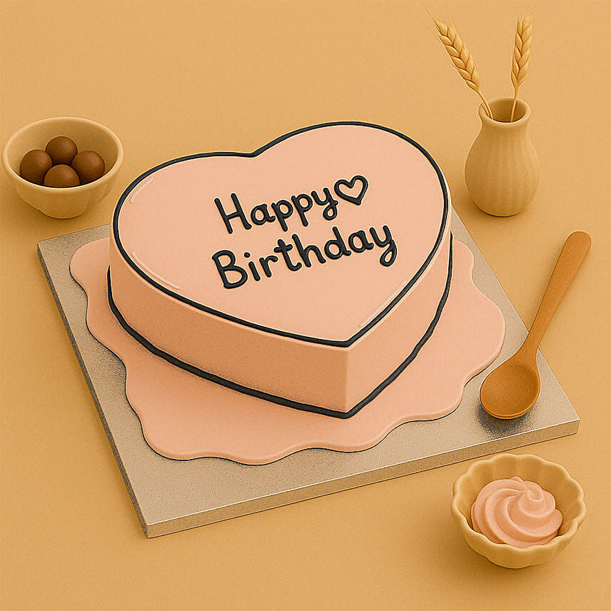 Heart Shaped Chocolate Cartoon Cake: Cartoon Cake