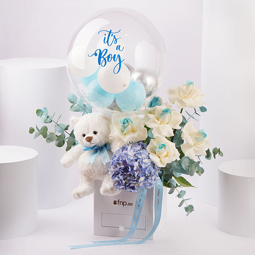 Its A Boy Bubble Bloom Arrangement: New Born Gifts