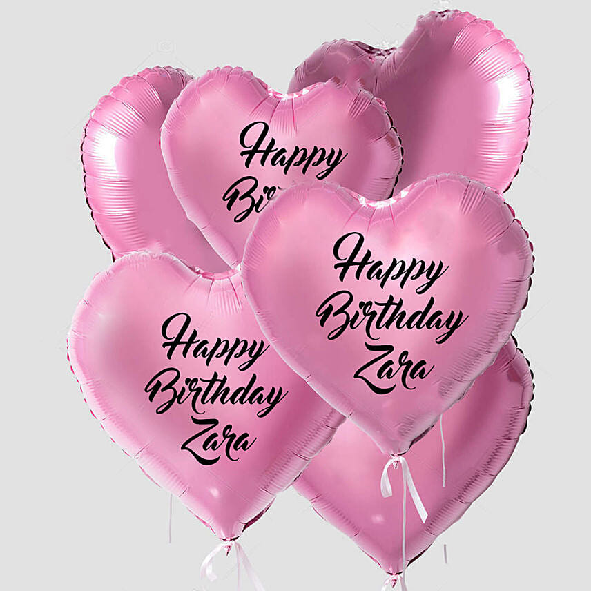 Lovely Heart Shaped Customized Pink Balloons: Propose Day Personalised Gifts