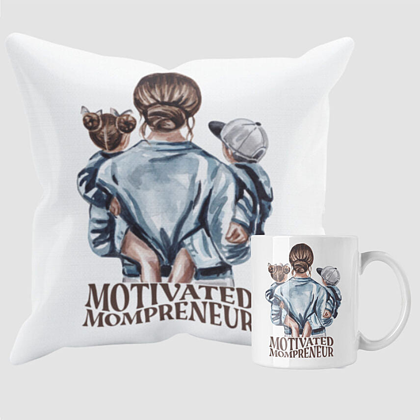 Motivated Mompreneur Mug And Cushion Combo: Mothers Day Mugs