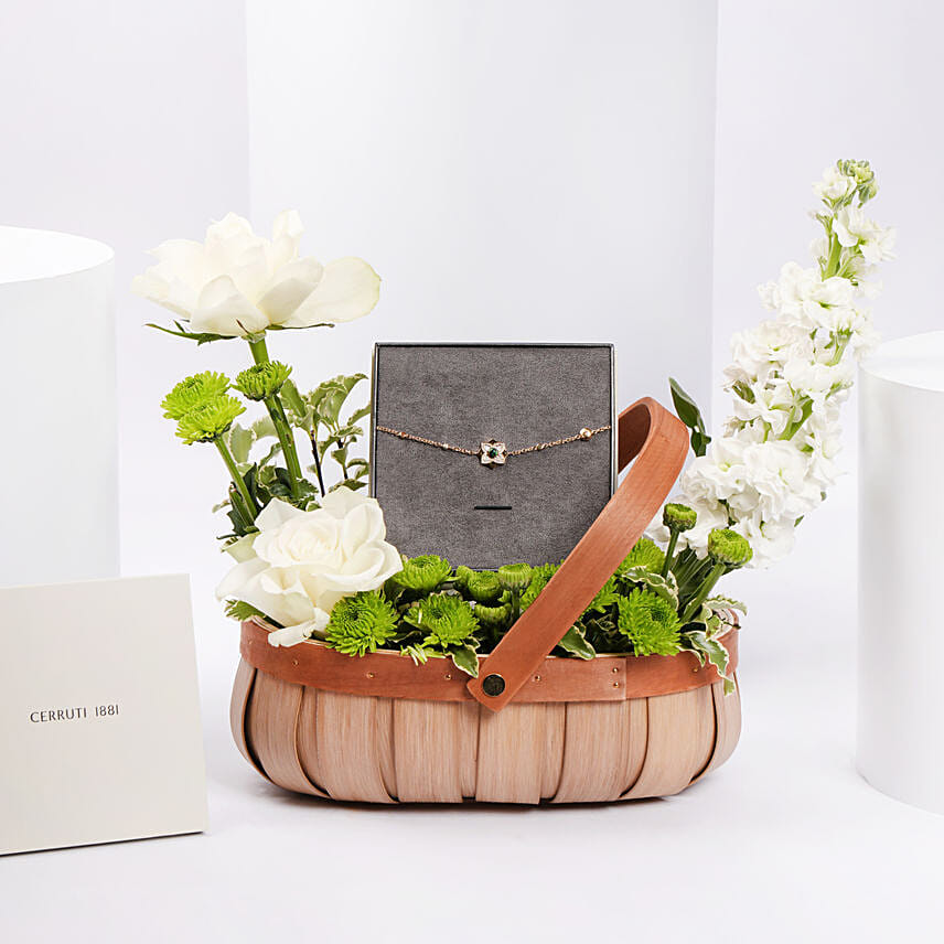 Mystic Green Cerruti 1881 Malachite Bracelet For Her: Karwa Chauth Gift for Wife