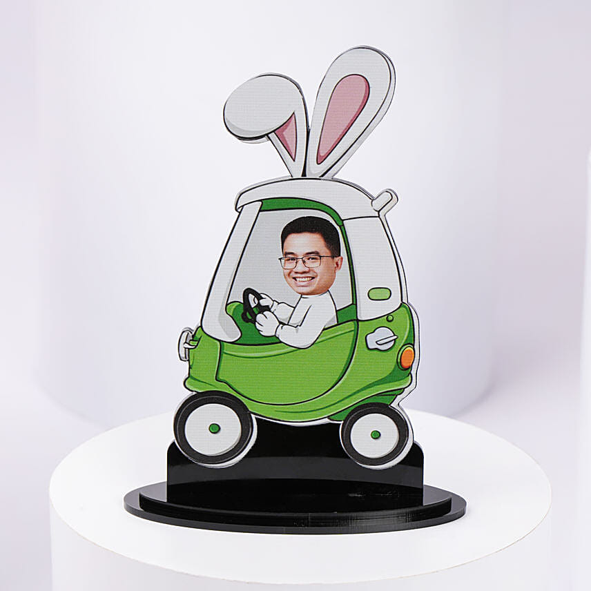 Personlized Easter Rabbit Car Caricature: Easter Gifts 