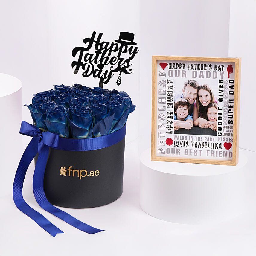 Royal Dad Blooms Box With Frame: 