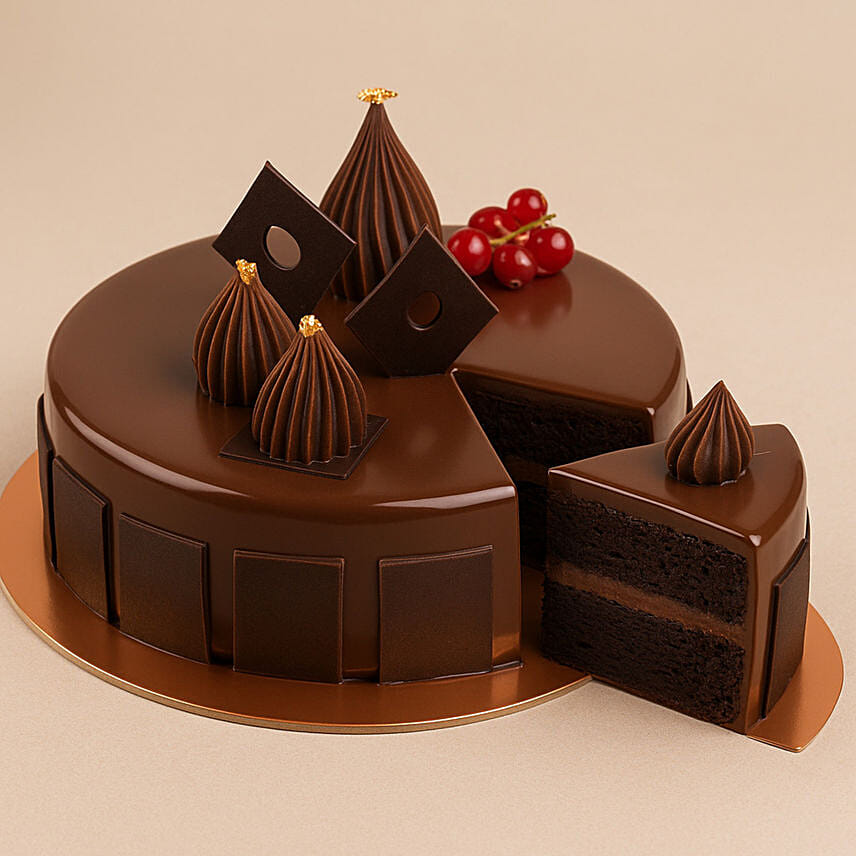 Chocolate Crimson Mirror Cake: Friendship Day Gifts
