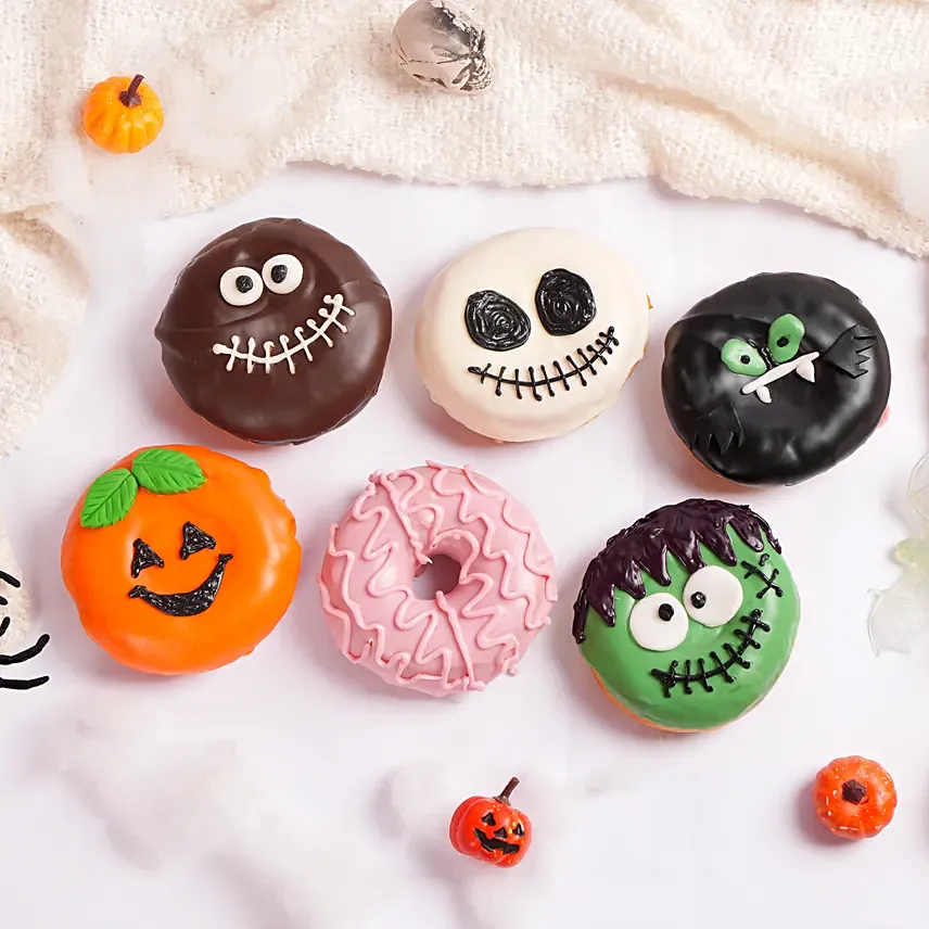 Spooky Monster Donuts 6 Pcs: Halloween Cakes in Dubai