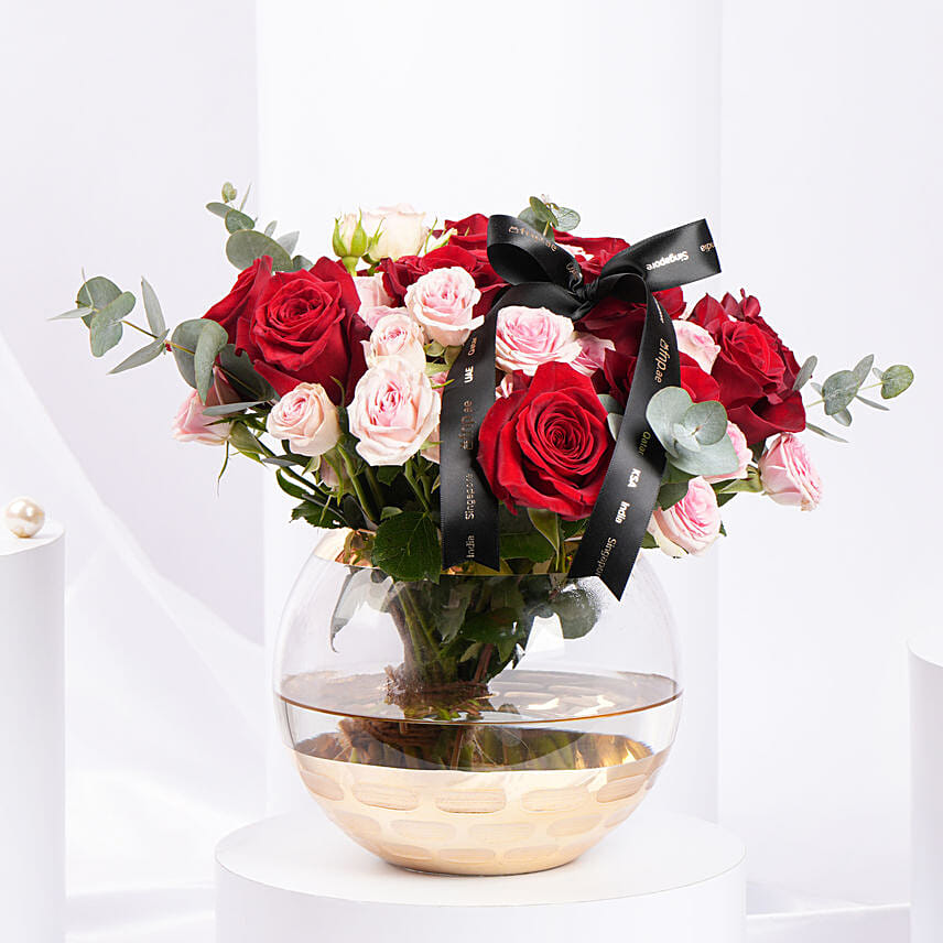 Rosy Reflections Arrangement: Valentines Day Flower Arrangements