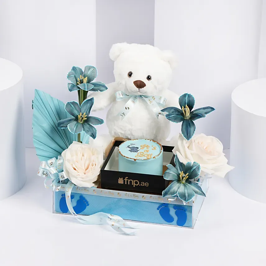 Welcome to the World Little Boy: New Born Flowers