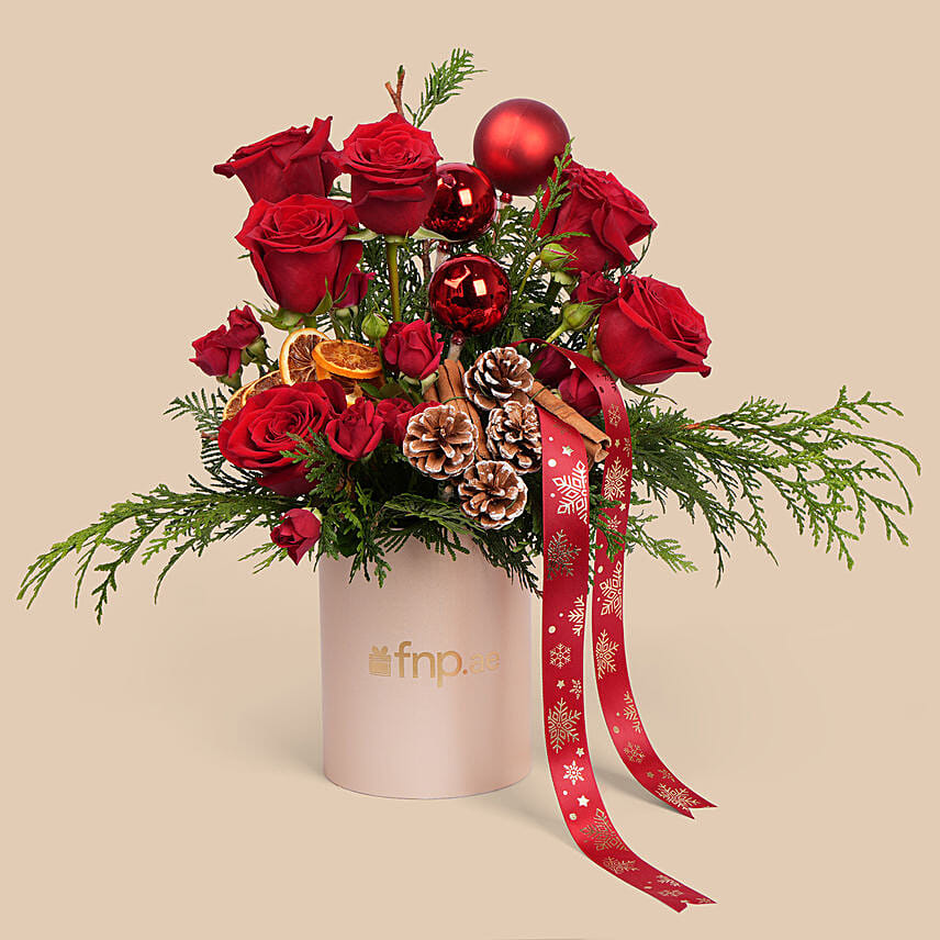 New Year Rose Elegance: Christmas Flowers Delivery in Fujairah