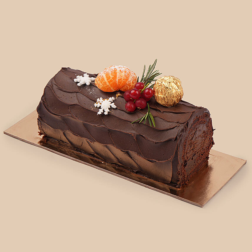 Premium Chocolate Yule Log Cake: ألواح كيك اونلاين 