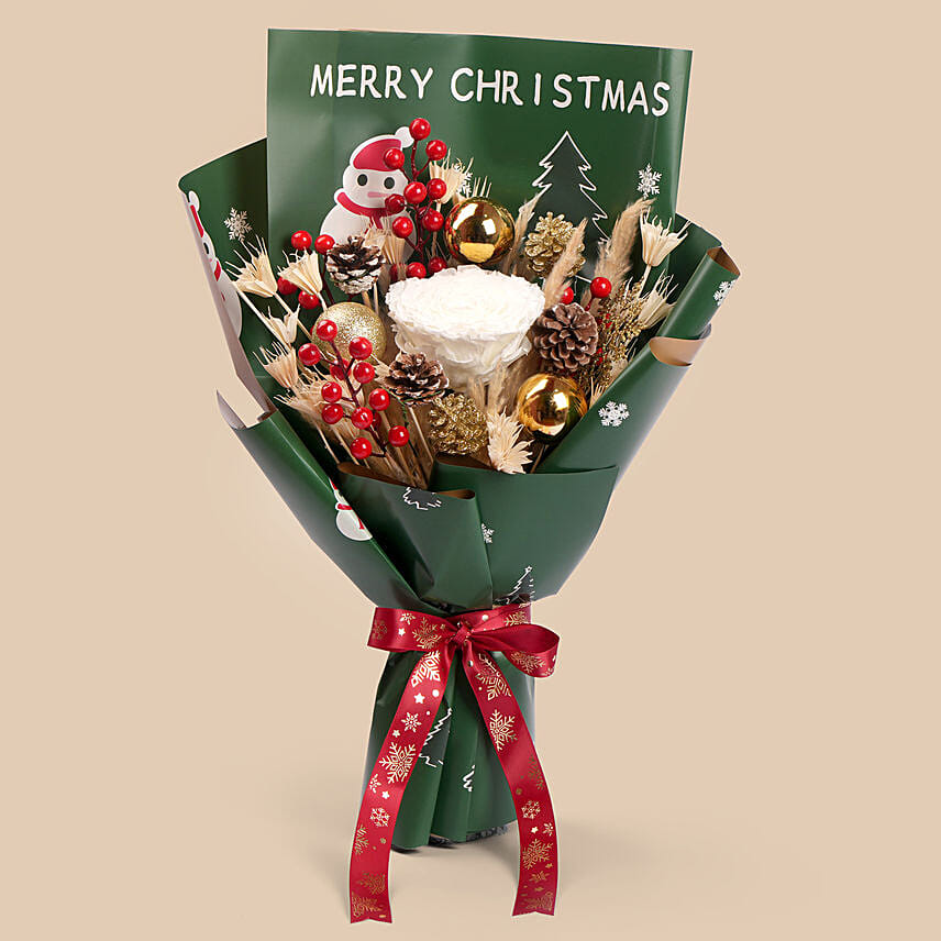Christmas Evergreen Cheer Bouquet: Christmas Flowers to Fujairah