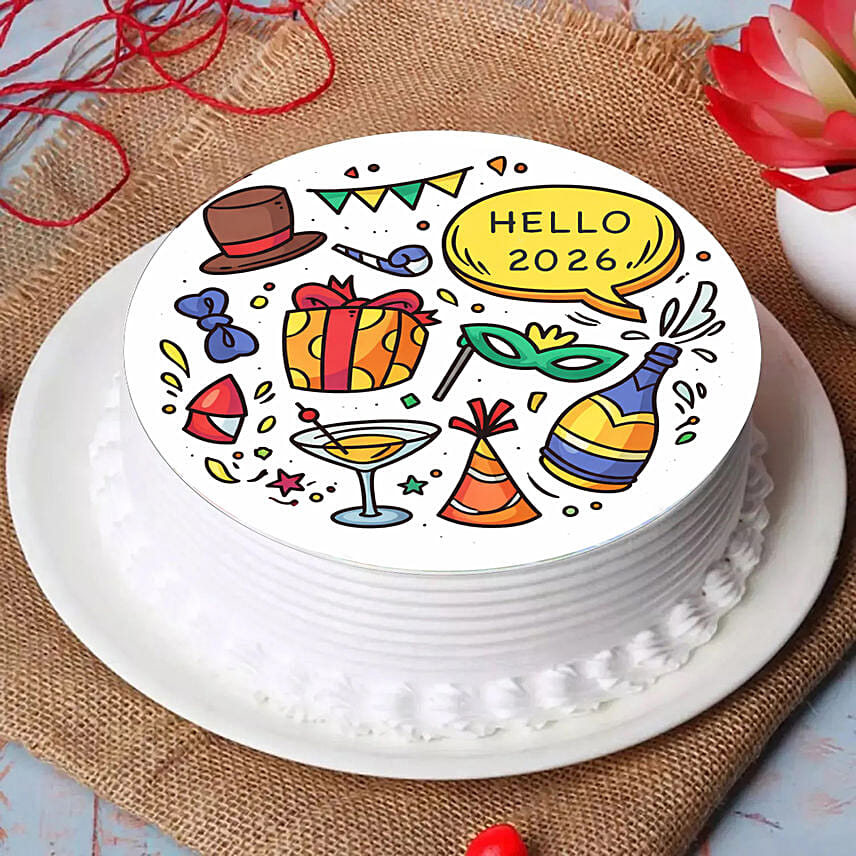 Hello 2026 Party Cake: New Year Cakes