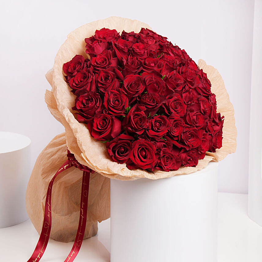 Order Valentine Grand 50 Red Roses Bouquet Online | Same-Day Delivery ...