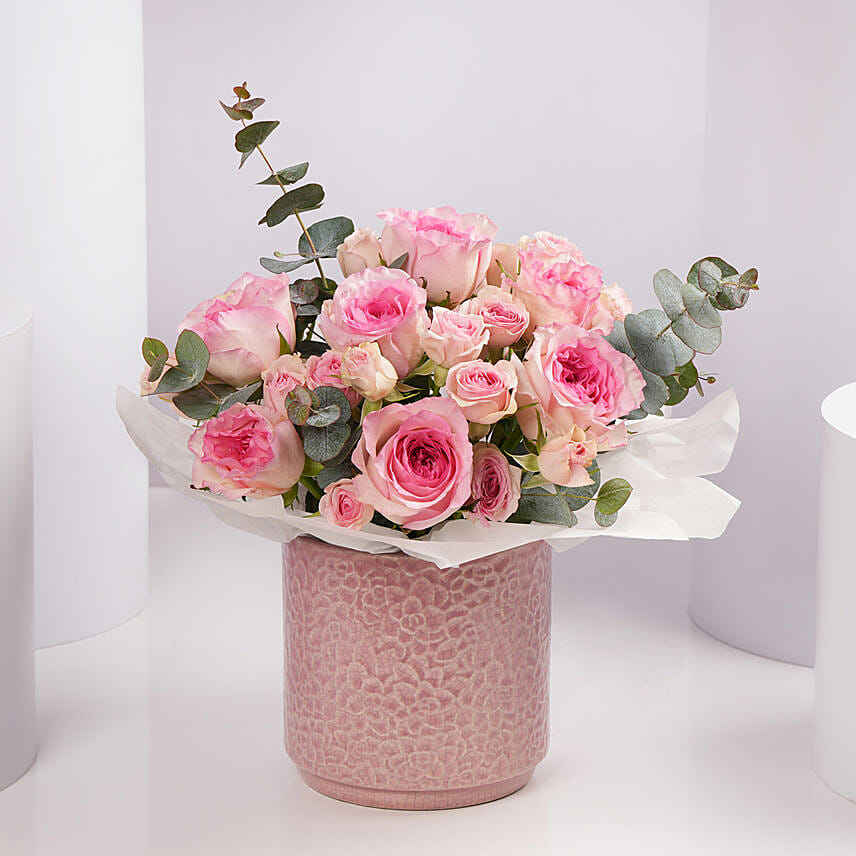 Valentines Blush Pink Rose Flower Box Arrangement: Valentine's Day Gifts