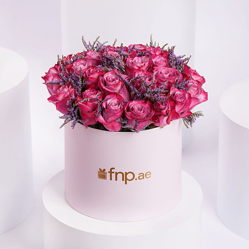 Luxury Pink Roses In A Box: Women's Day Gifts