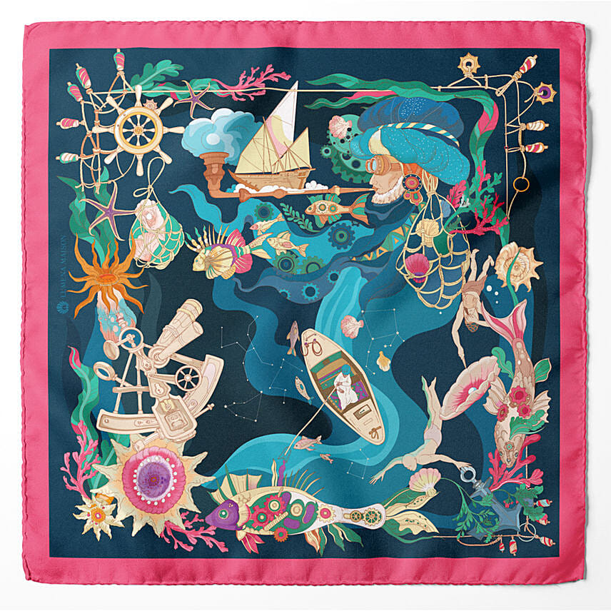 Silk Luxury Scarf Emirati Dhow from Lumena Maison: 