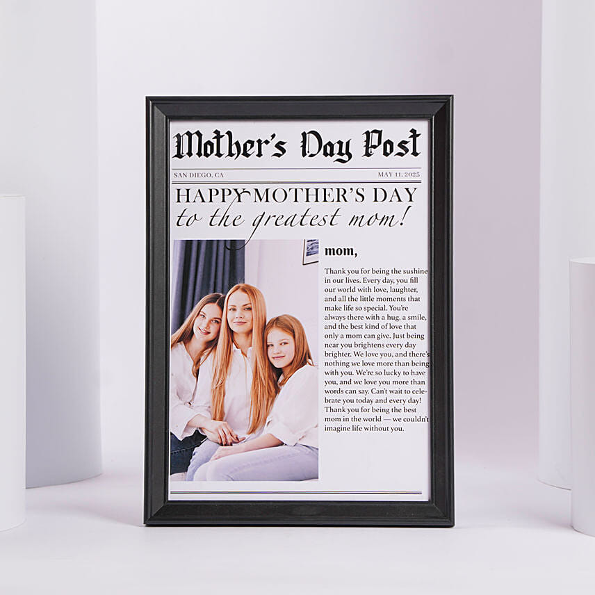 Personalised Mothers Day Newspaper Photo Frame: Personalised Mother's Day Gifts