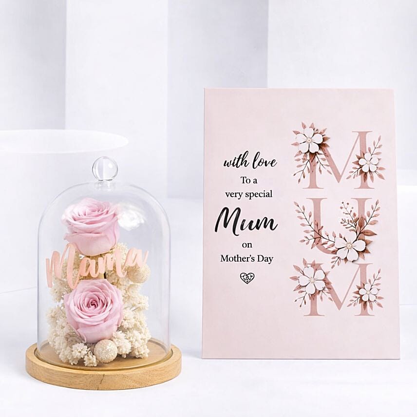 ورد دائم مع فريم هدية تذكارية للأم: باقات ورد و هدايا مخصصة اونلاين 