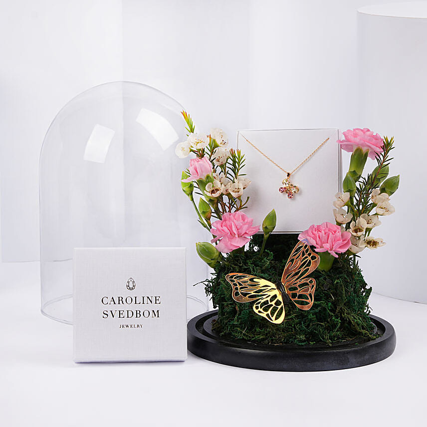 Caroline Svedbom Butterfly Swarovski Crystal Necklace: Jewellery 