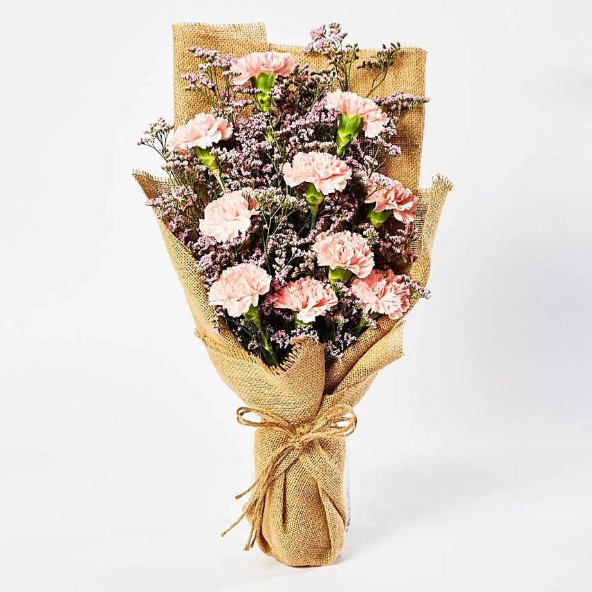 Lovely Pink Carnations Bouquet: Flower Delivery Sharjah