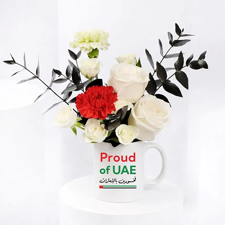 Proud of UAE Floral Mug Arrangement: Uae Pride-gifts